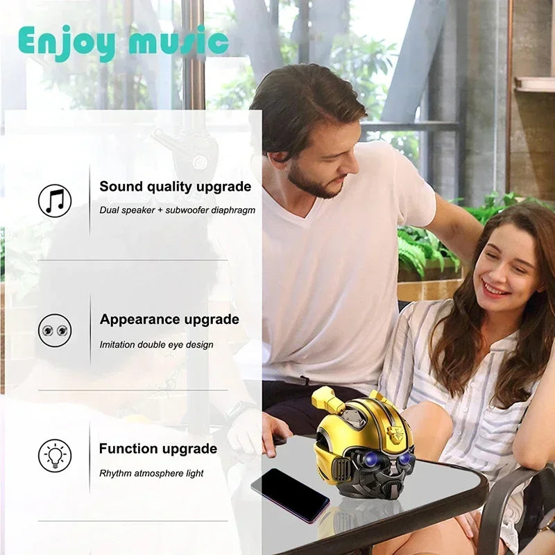 Transformers Speakers Bumblebee Head Bluetooth Speakerdual Speakersled Light Heavy Basssuitable Radio Bumblebee Ornament