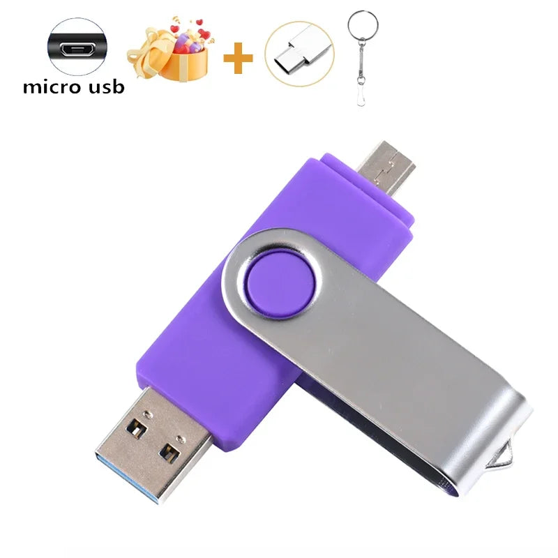 JASTER OTG 2 in 1 USB Flash Drive Pen Drive 128GB 64GB 32GB 16GB External Storage Frosted Double Application Micro USB Stick