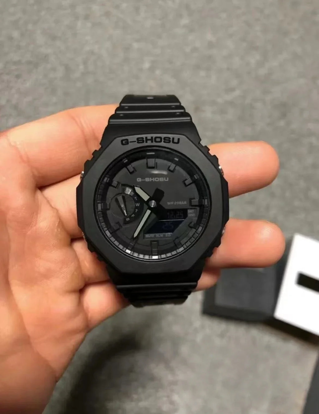 Star Sports Unisex Watch Full Function World Time Auto Hand Lift Lamp LED Dual Display Rubber Strap