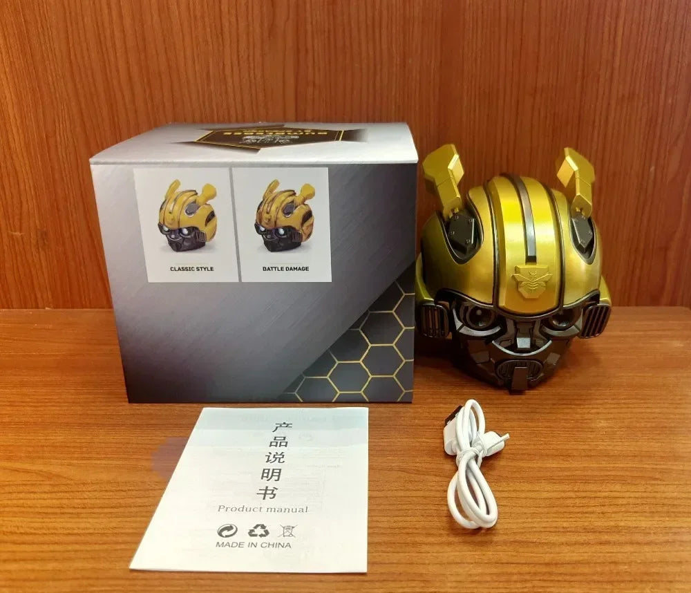 Transformers Speakers Bumblebee Head Bluetooth Speakerdual Speakersled Light Heavy Basssuitable Radio Bumblebee Ornament