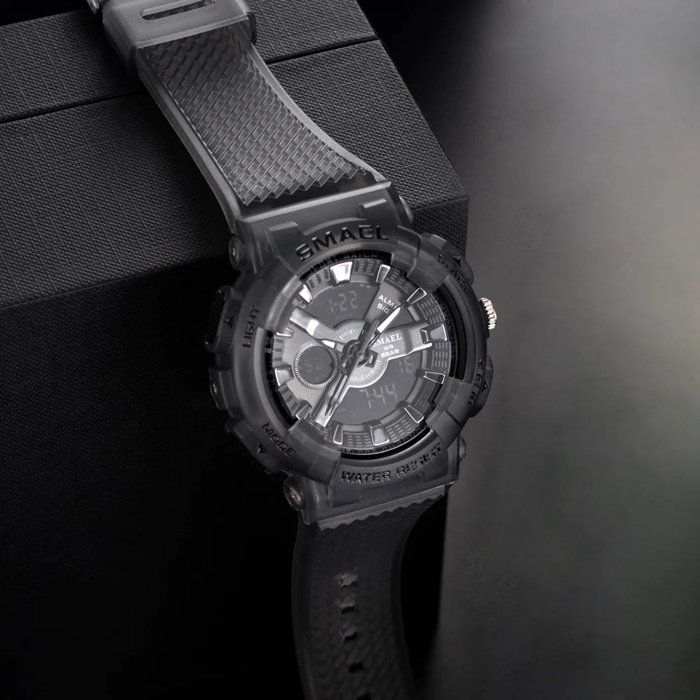 SMAEL Sport Digital Watch for Men Waterproof Sports Style Silicone Strap Stopwatch Shockproof Alarm Clock Male Quartz Wristwatch