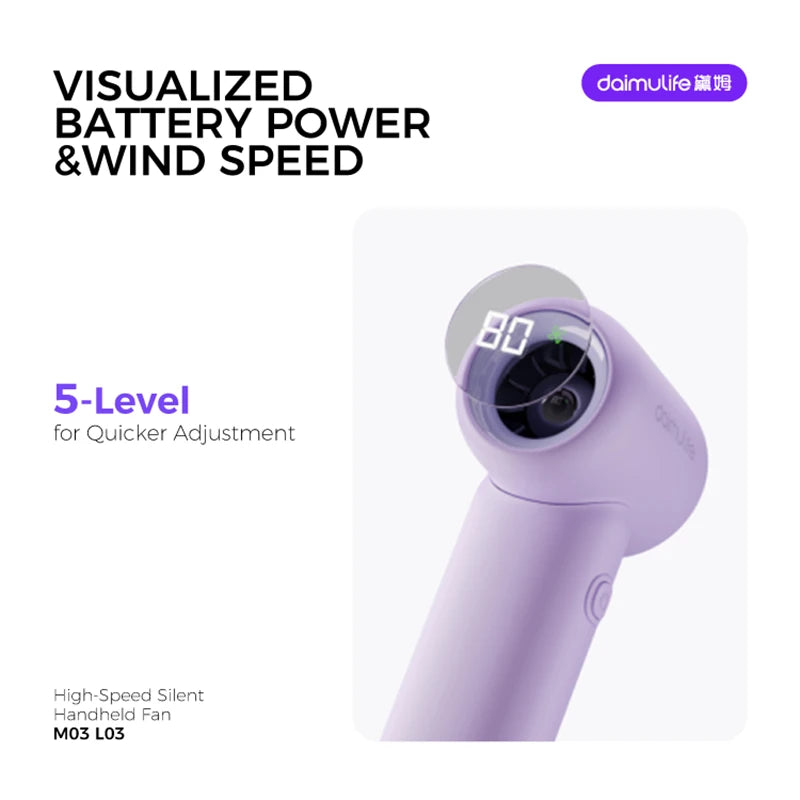 Portable Handheld  Turbo Fan 5 Gear Wind Battery Operated Up to 10 Working Hours Cooling Fan for Outdoor Activities Travel Beach