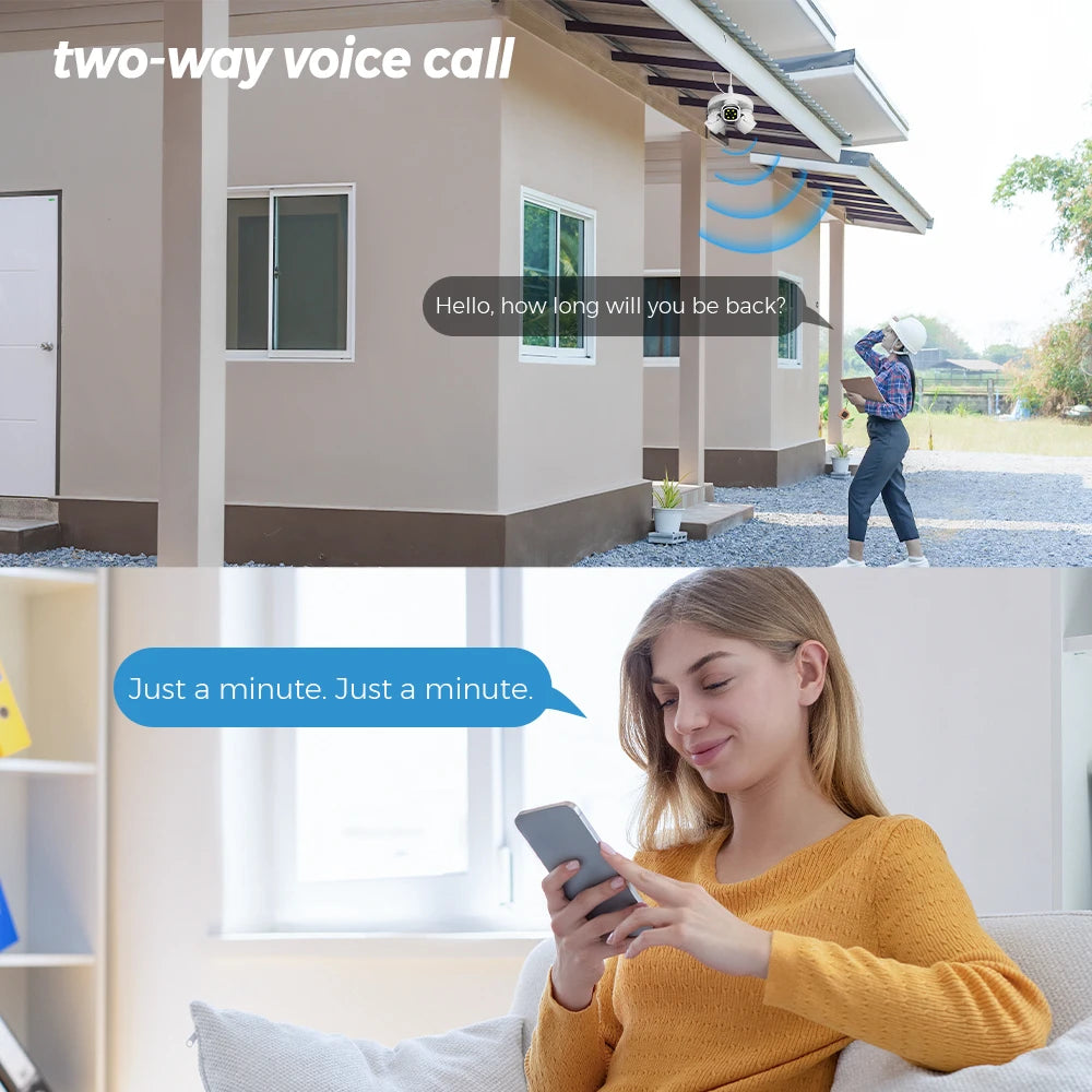 Smart 15MP Triple-Lens Bulb Security Camera 360° PTZ Auto Tracking 15MP 9MP Night Vision WiFi Waterproof CCTV 3-Screen View