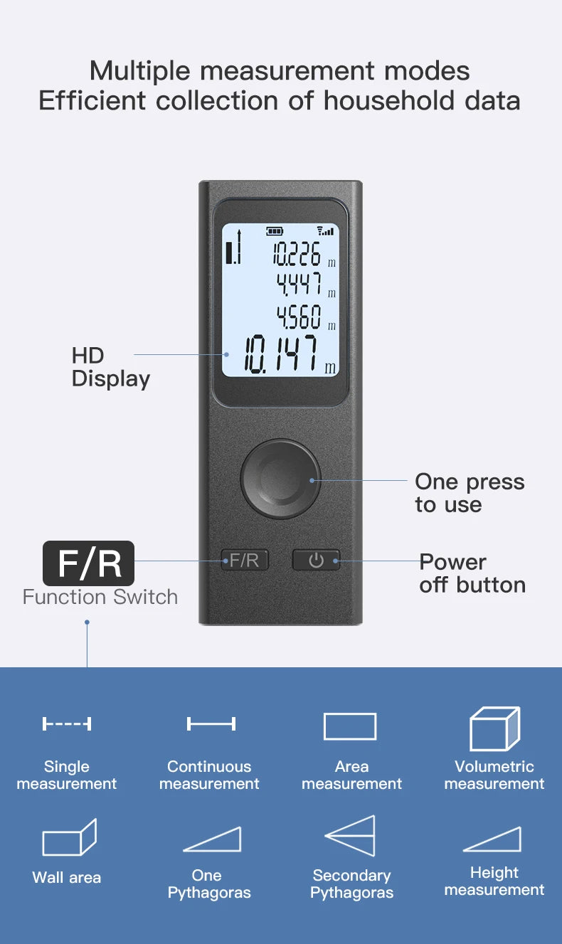 Mini Laser Rangefinder 30M High Precision Measurement Laser Distance 24g USB Rechargeable Handheld Distance Meter Smart Portable
