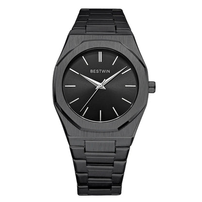 Quartz Watch For Men Original Top Brand All Black Stainless Steel Men's Wristwatch Classic Business Waterproof Japan Movement