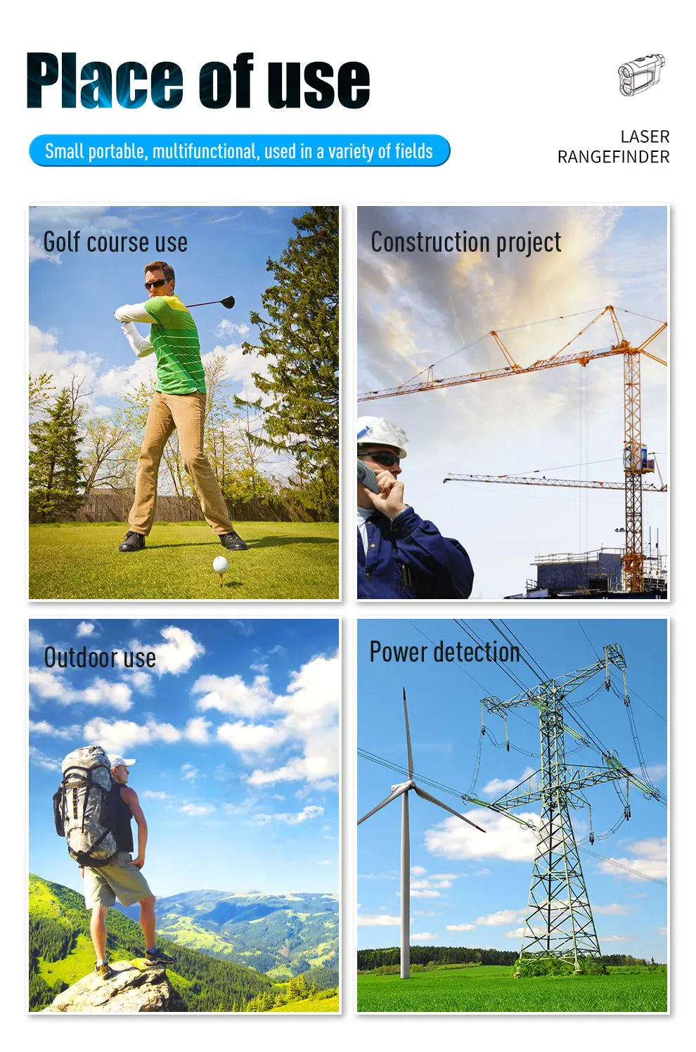 Laser Rangefinder for Hunting Golf Range Finder Distance Meter Telescope Telemeter 600M 800M 1000M Ranging Slope Height Angle