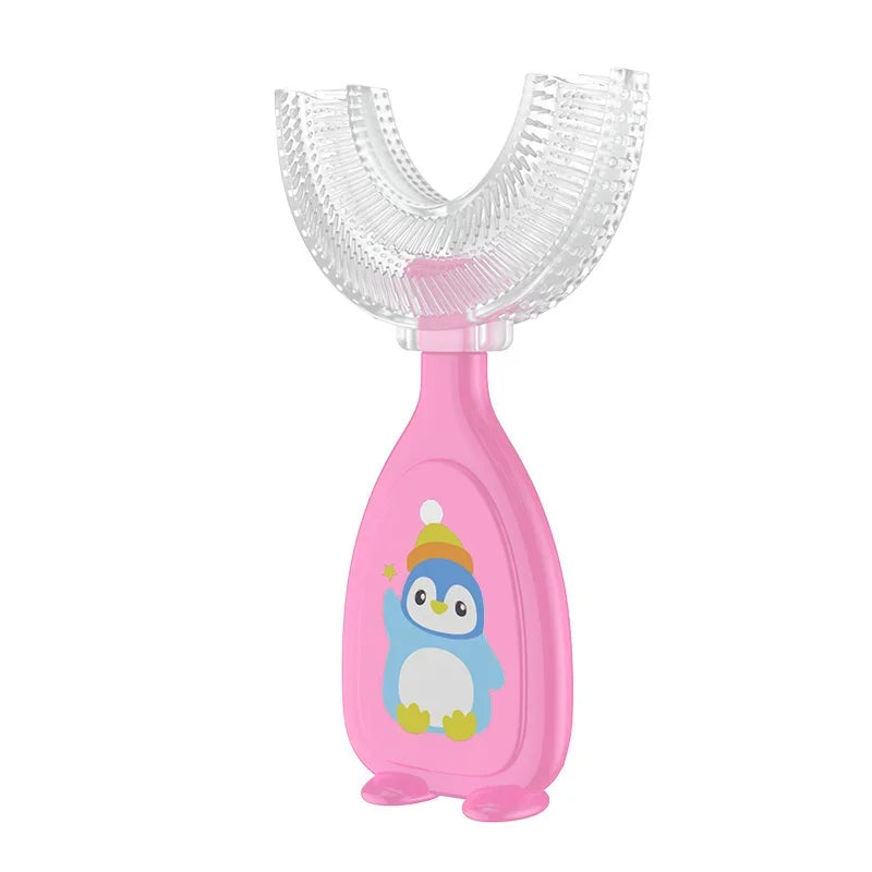 Kids Brush 360 Degree U-shaped Children's Toothbrush Health Soft Silicone Teeth Oral Care Cleaning Waterproof Teeth Whitening
