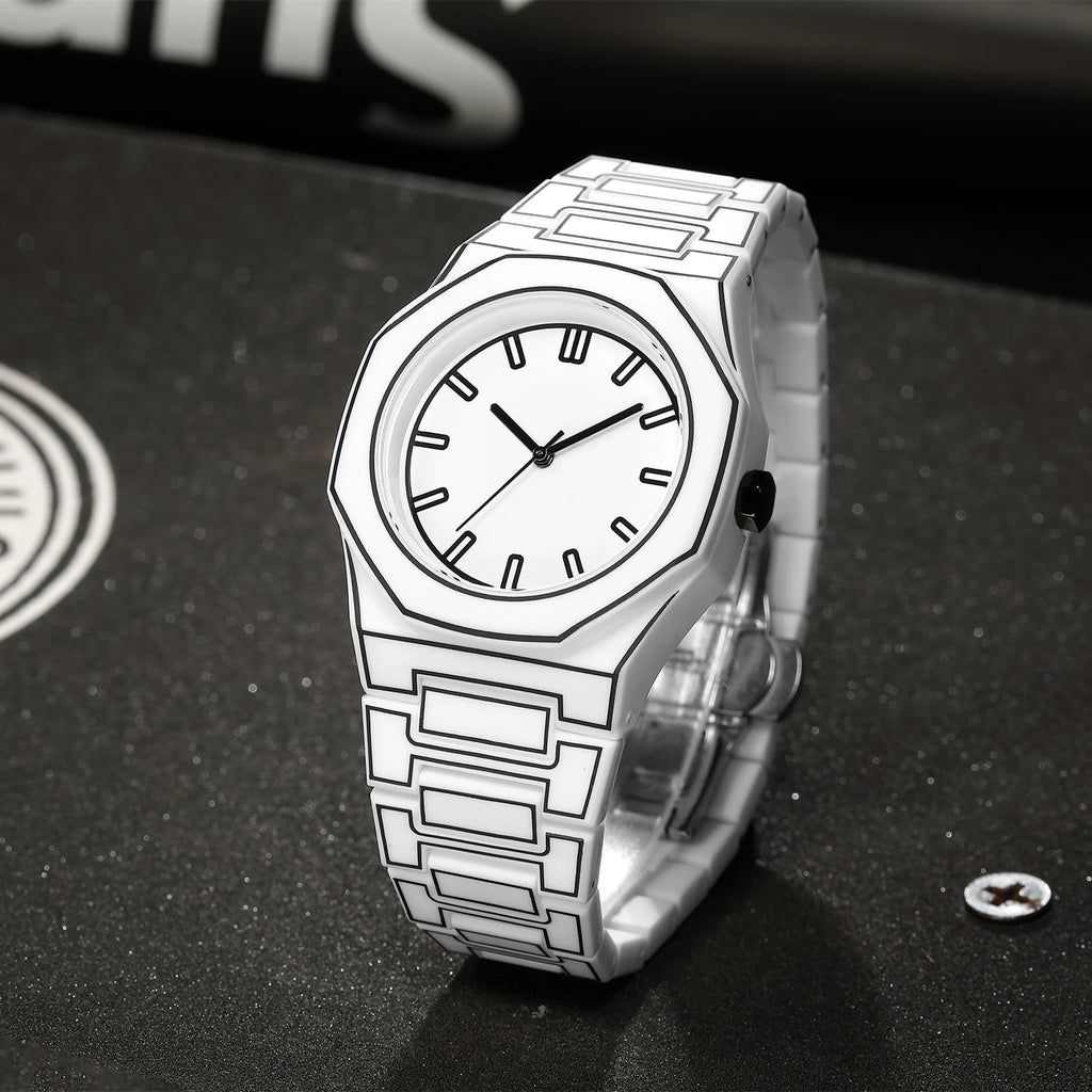 Simple casual men's women's watches, macaroon color quartz watches, round dial quartz watches, suitable for daily life, gifts