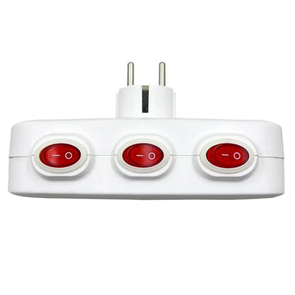 1To3 EU Extension Socket With Switch ON/OFF Electrical Plug European Standard Russia Spain Ukraine Korea Power Converter Socket