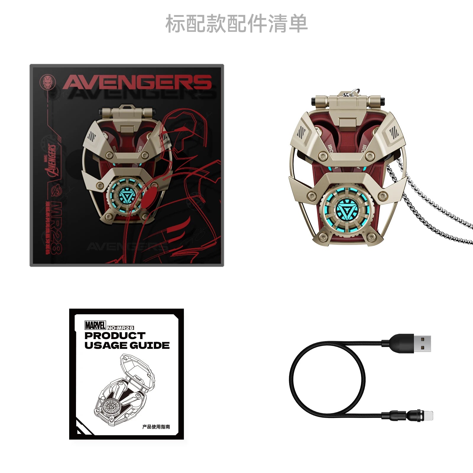 MARVEL Collaboration Bluetooth Headphones ANC Active Noice Cancellation Bluettoth Wireless Earphones Sports Gaming Gift Iron Man