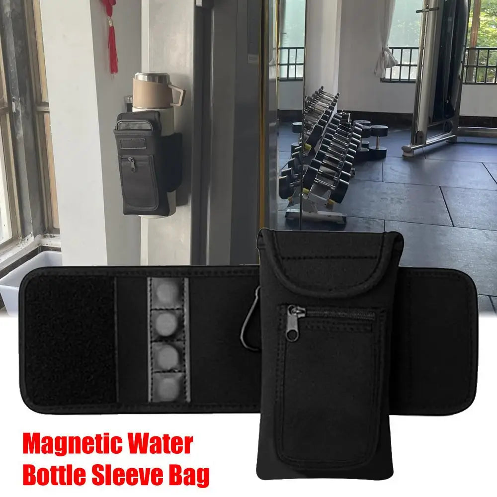 Magnetic Water Bottle Sleeve Portable Gym Water Bottle Bag Holder Magnetic Bottle Gym Bag Built-in Magnet Easy Attachment