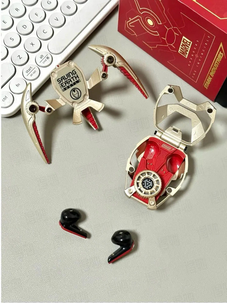 MARVEL Collaboration Bluetooth Headphones ANC Active Noice Cancellation Bluettoth Wireless Earphones Sports Gaming Gift Iron Man
