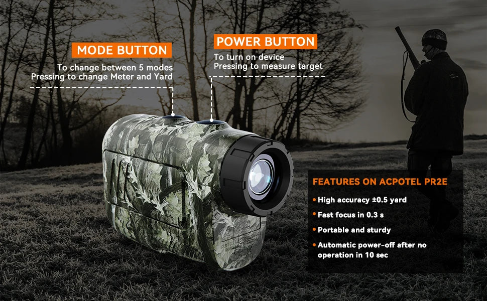 MiLESEEY Range finder 7° Big Field 656Yd laser rangefinder for hunting, with Rain and Fog Ranging Mode, BOW Mode, Auto Height