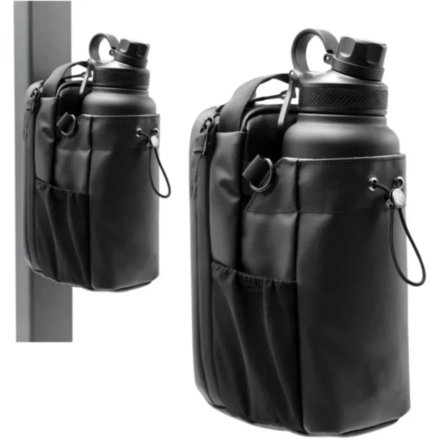 Magnetic Water Bottle Bag Large Capacity Specific Water Cup Holder with Strong Magnet Portable Bag for Outdoor Sports Gym Camp