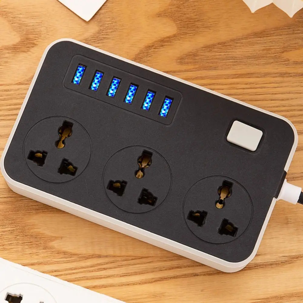 UK EU US Outlet Power Strip 2m Extension Cord 3-Outlets Extended USB Socket Power Button Safe Universal Plug Electrical Socket
