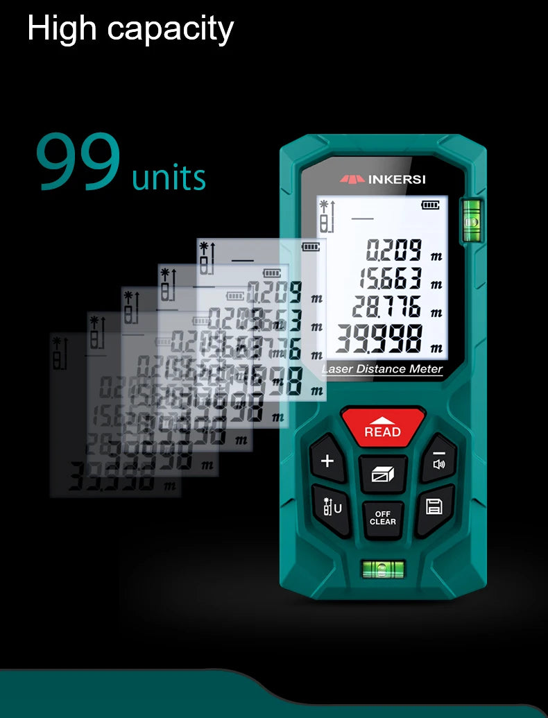 INKERSI Laser Rangefinder Digital Tape Measure 40M/70M/120m High Precision Laser Distance Meter Digital Roulette Range Finder