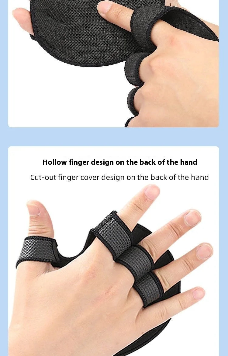 Anti-Slip Weightlifting Palm Glove Men Women Callus Hand Protector Gym Pull-Up Bar Dumbbell Sweat Absorb Non-Slip Grip Pain Blac