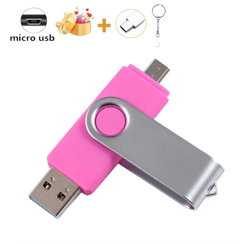 JASTER OTG 2 in 1 USB Flash Drive Pen Drive 128GB 64GB 32GB 16GB External Storage Frosted Double Application Micro USB Stick
