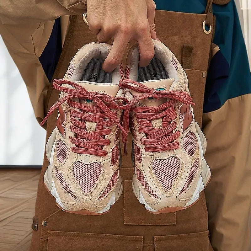 New series of dad shoes, retro distressed, dark  gray, height increasing, men's and women's running shoes