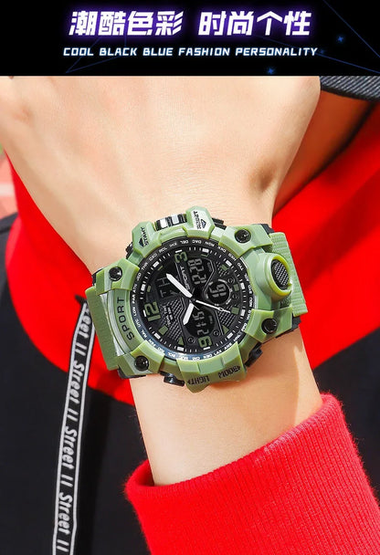 Teenage Men's Junior High School Student Fashion Trend Black Technology Sports Glow Men's Electronic Watch