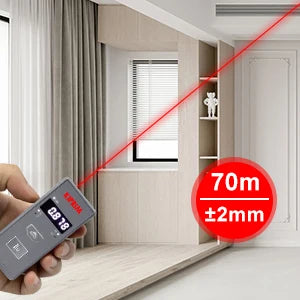 Kiprim Laser Rangefinder 50M 70M 100M Mini Laser Measurement Tool Laser Tape High Accuracy  Multiple Measurement Functions
