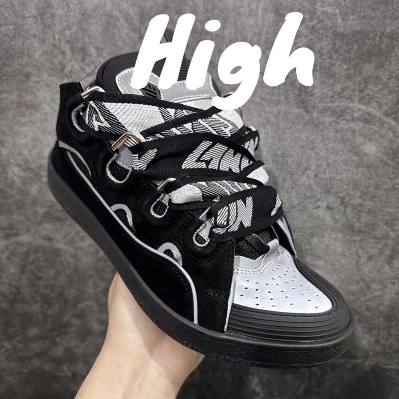 Men's Women's sports shoes Casual Shoes Colorful shoelace Matching Splicing color design Thick tongue Fashion Shoes Luxury