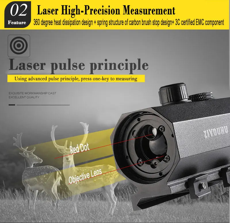 Tactical Hunting Sniper Laser Rangefinder Riflescope Long Range 1200M Real-time Rang Finder Distance Meter Angle Speed Telemeter