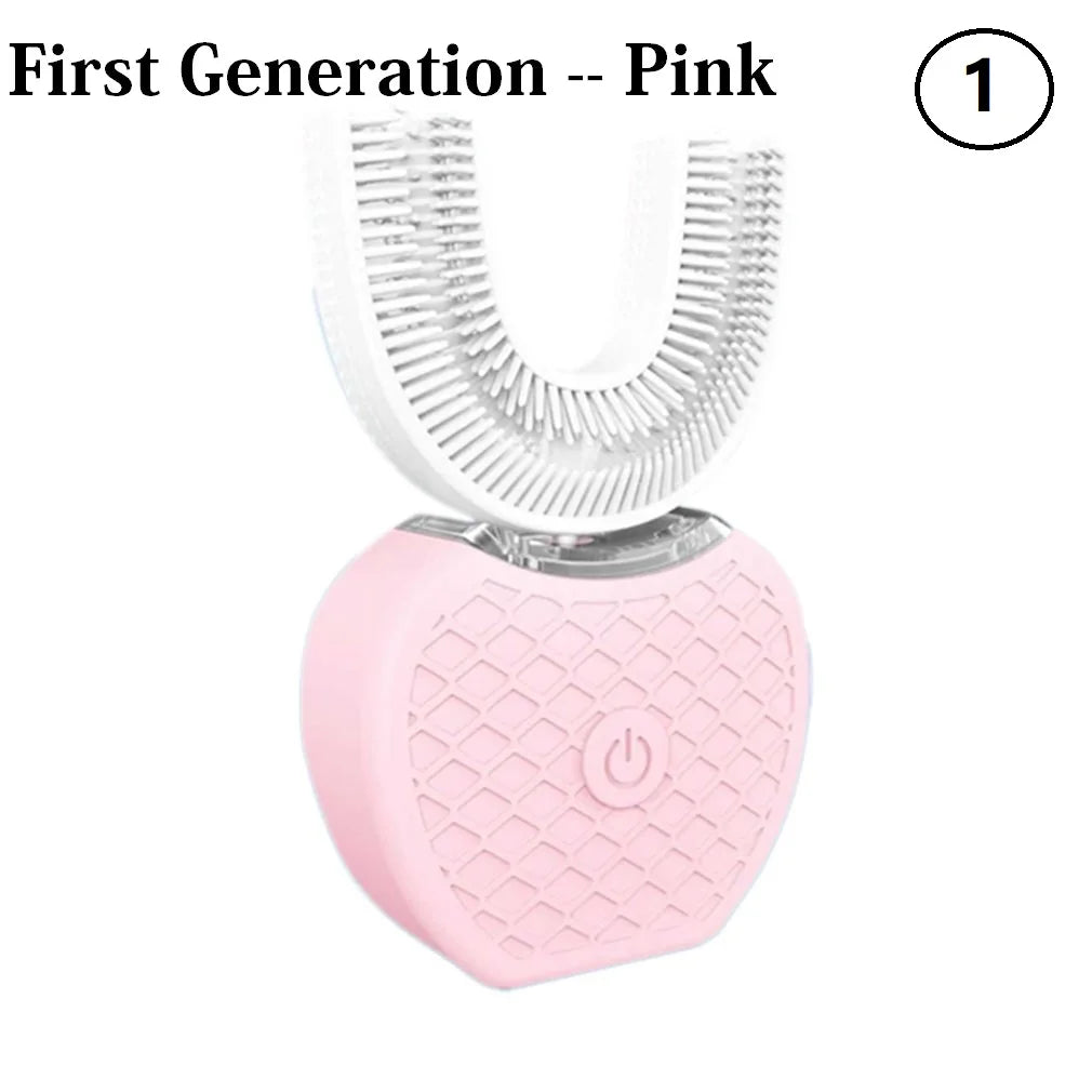 U Shape 360 Degree Automatic Lazy Sonic Electric Toothbrush Cold Blue Light Tooth Whitening Tool Ultrasonic Tooth Cleaner Brush