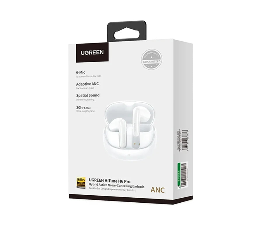 UGREEN Wireless Bluetooth Earphones Semi-Open ANC Adaptive Active Noise Cancelling Earbuds LDAC Hi-Res Audio Headphones Headset