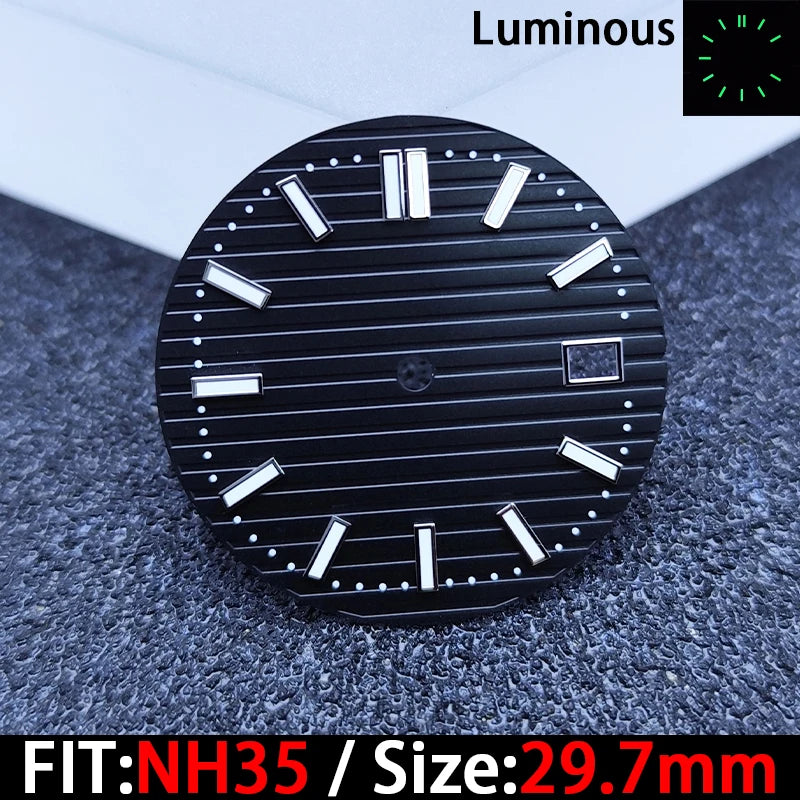 Watch Case for NH34 N.H35 N.H36 Movement - Fits 29.5-30mm Dial & 13mm Band - Replacement Mod DIY Case Set in Silver Black Gold