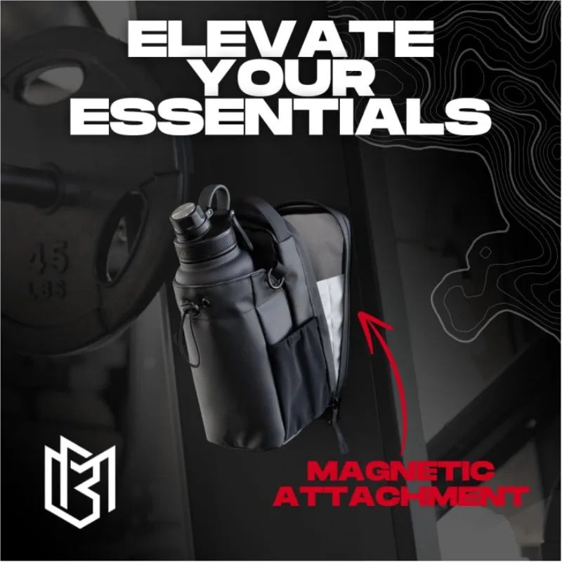 Magnetic Water Bottle Bag Large Capacity Specific Water Cup Holder with Strong Magnet Portable Bag for Outdoor Sports Gym Camp