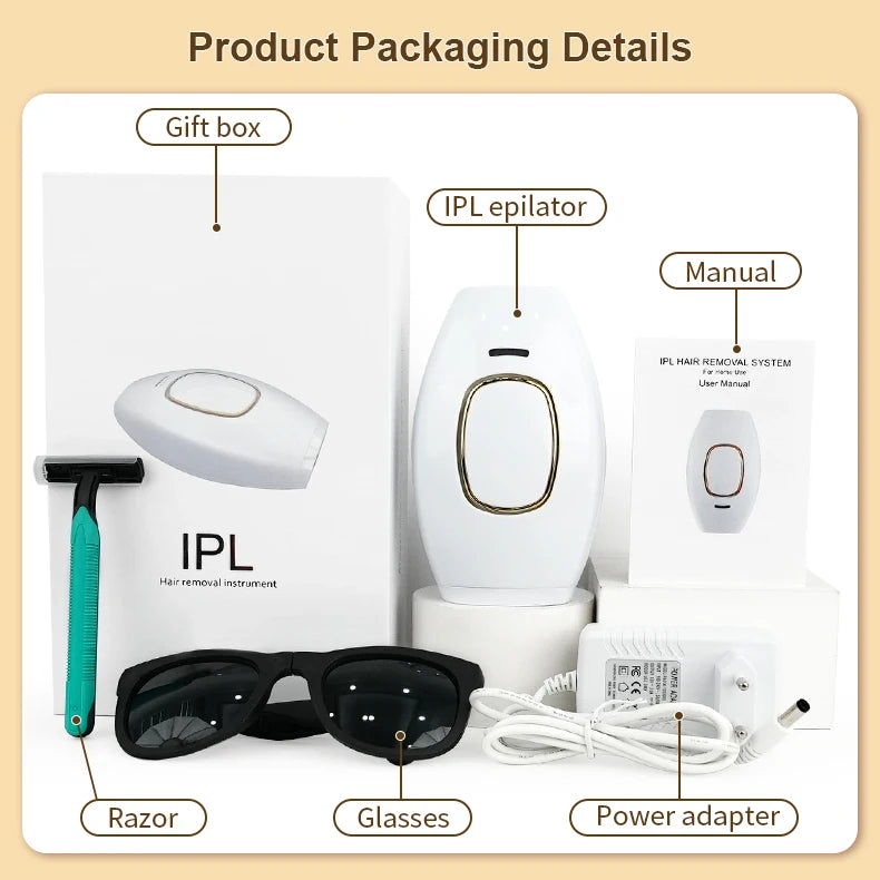 Swoson Professional Permanent Laser Depilator Body Bikini IPL Hair Removal Handset Home Use For Women and Men