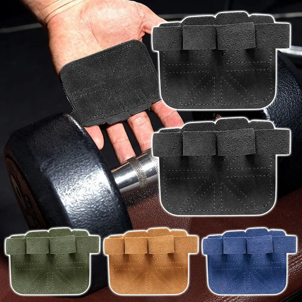 1PCS/ 1 Pair Cowhide Leather Weight Lifting Training Gloves Fitness Sports Gymnastics Grips Pull Ups Workout Anti-Slip Palm Pad
