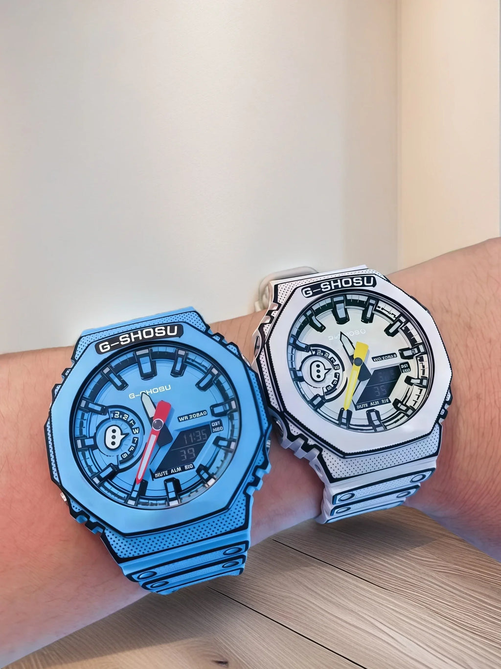 Comic Sport Electronic Unisex Watch Full Function LED Dual Display World Time Large Dial