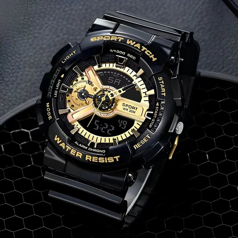 Fashion Sports Digital Watch for Men Shockproof Waterproof Dual Display Man Wristwatches LED Chrono Alarm Clock Mens Watches