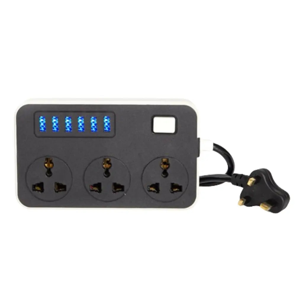 UK EU US Outlet Power Strip 2m Extension Cord 3-Outlets Extended USB Socket Power Button Safe Universal Plug Electrical Socket