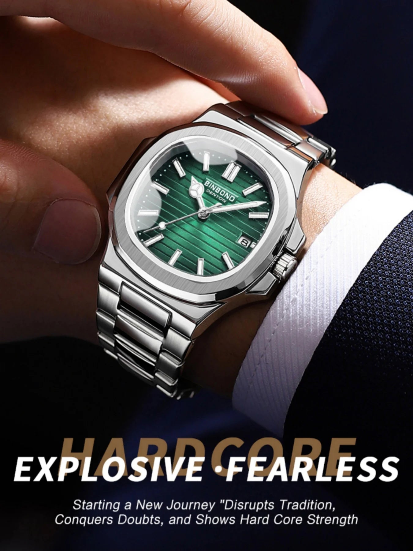 Deluxe Casual Men's Watch Waterproof Luminous Date Calendar Function Stainless Steel Quartz Men's Business Watch Fashion Gift