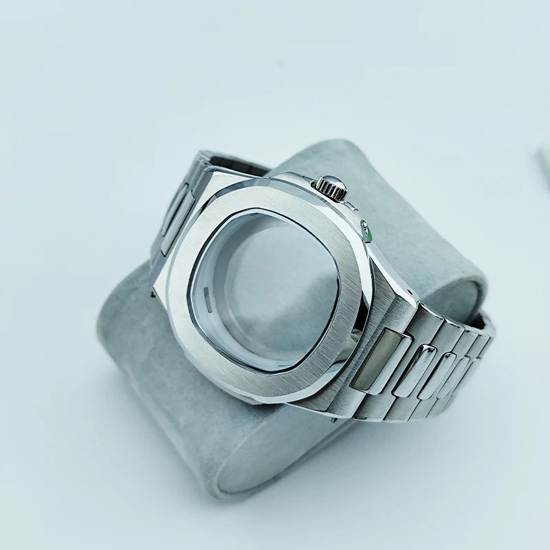 Watch Case for NH34 N.H35 N.H36 Movement - Fits 29.5-30mm Dial & 13mm Band - Replacement Mod DIY Case Set in Silver Black Gold