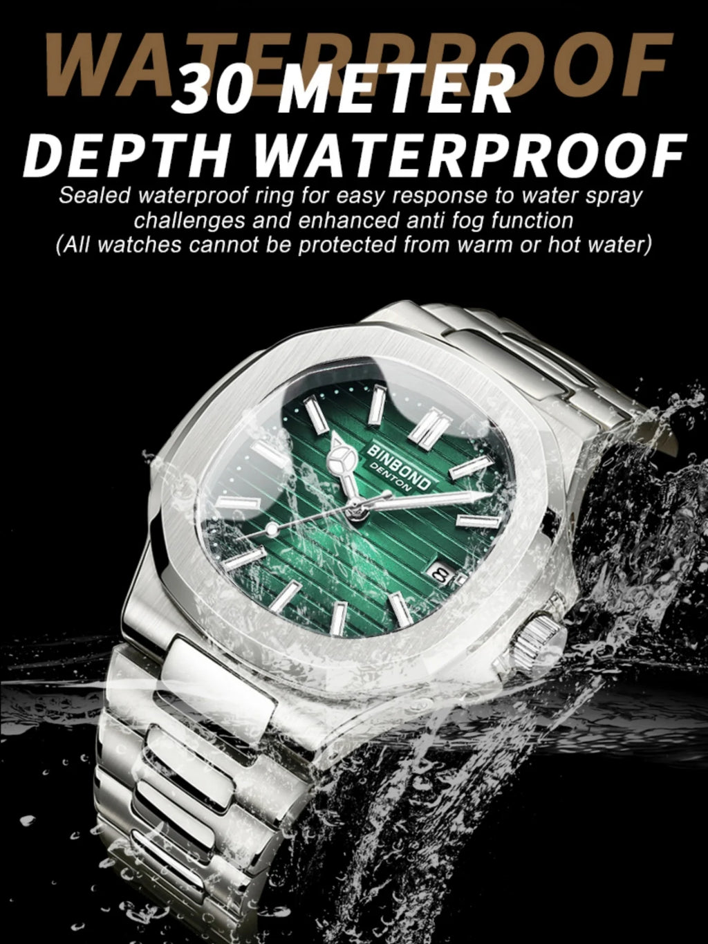 Deluxe Casual Men's Watch Waterproof Luminous Date Calendar Function Stainless Steel Quartz Men's Business Watch Fashion Gift