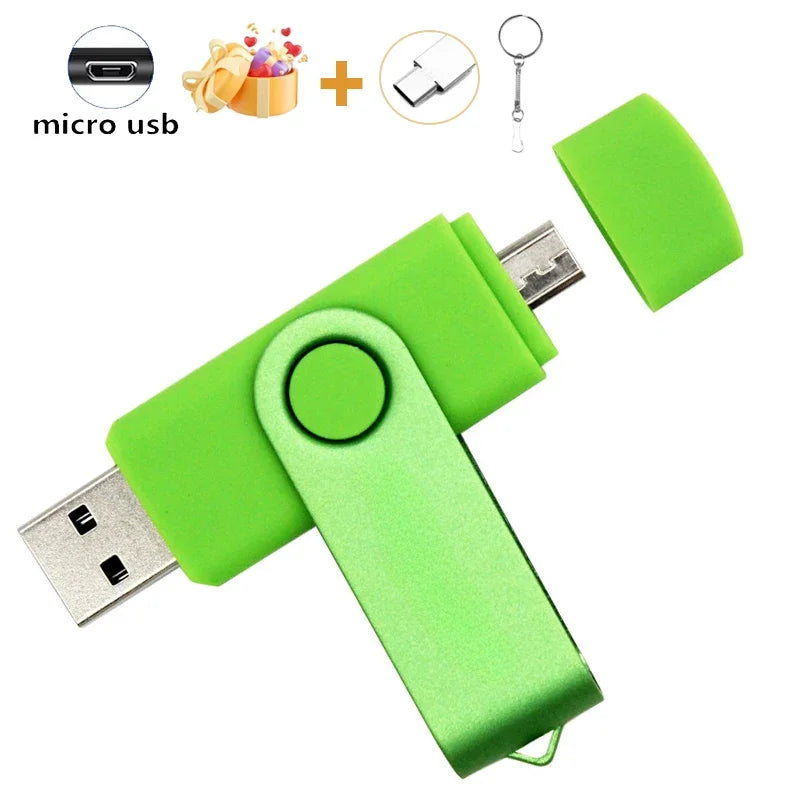JASTER OTG 2 in 1 USB Flash Drive Pen Drive 128GB 64GB 32GB 16GB External Storage Frosted Double Application Micro USB Stick