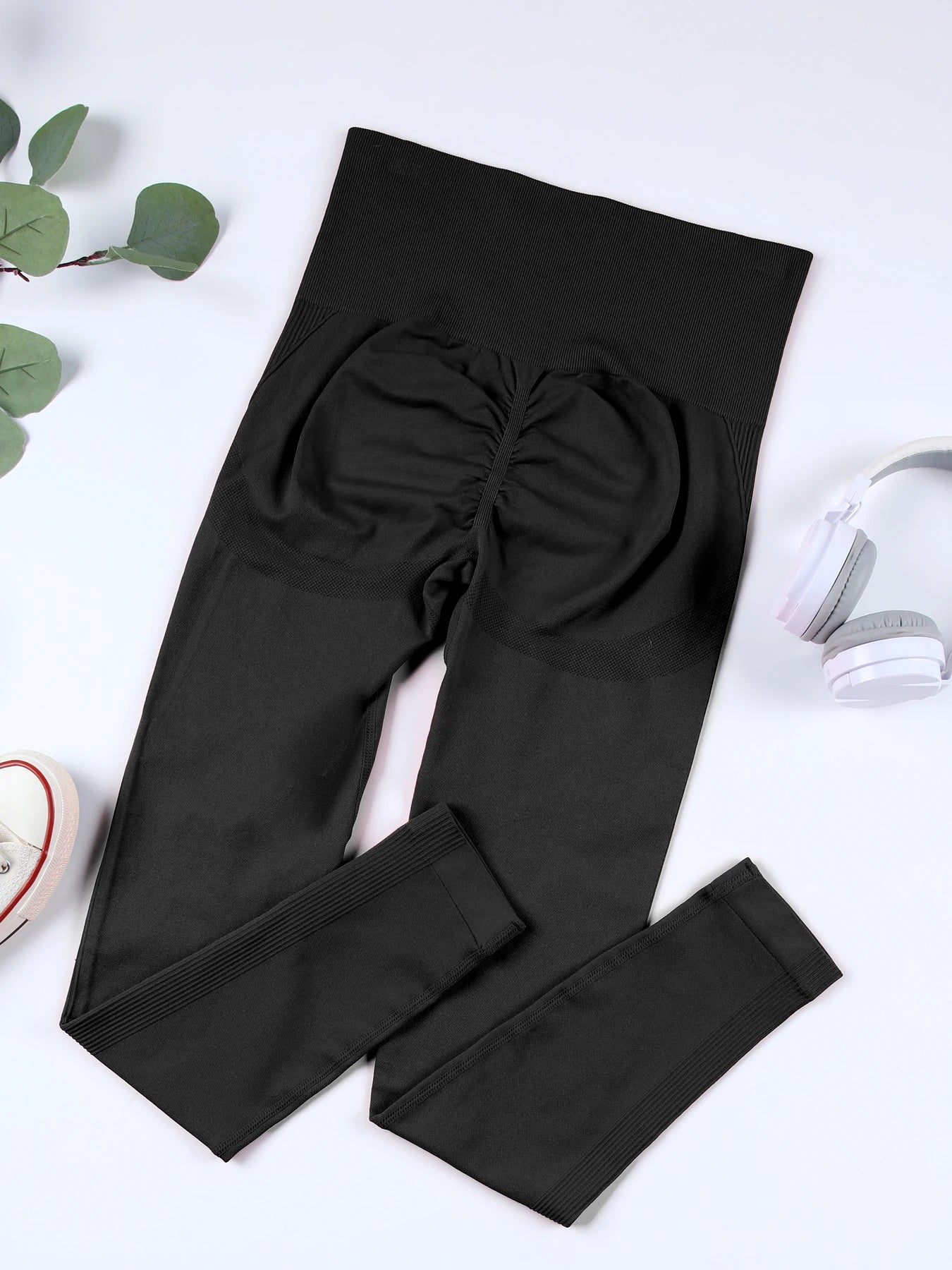 Women Sexy Solid Color Yoga Sports Leggings High Waist Quick-Dry Fitness Gym Cycling Slim Fit Pants