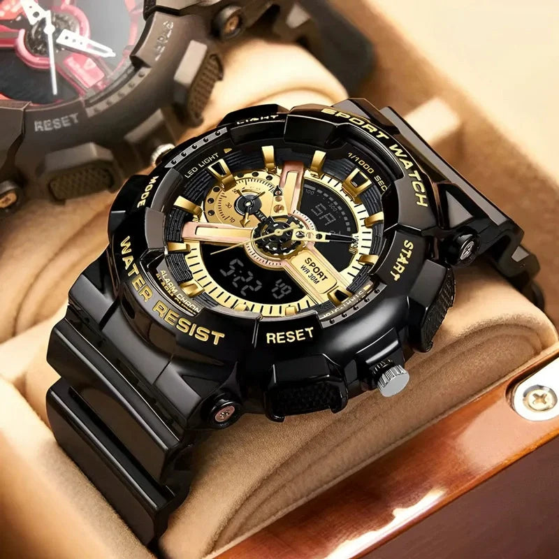 Fashion Sports Digital Watch for Men Shockproof Waterproof Dual Display Man Wristwatches LED Chrono Alarm Clock Mens Watches