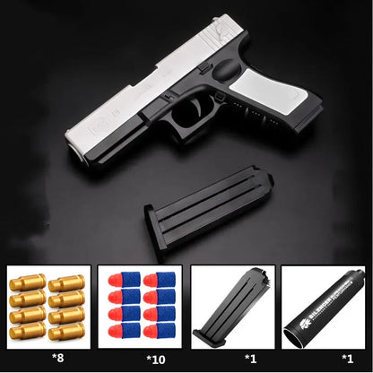 Mechanical Automatic Desert Eagle Toy Guns Shell Ejection Airsoft Pistol Continuous Firing Soft Bullet for Children Shooting