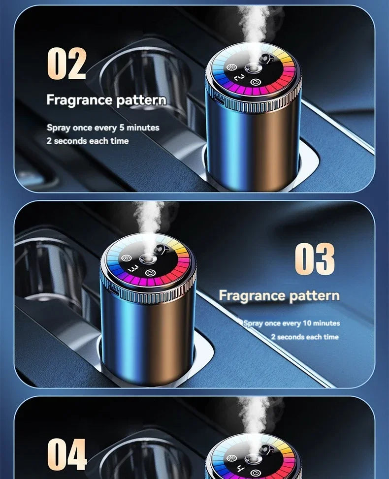 Smart Car Air Freshener Rechargeable Aroma Diffuser 5 Levels of Adjustable Intelligent  Diffuser Pickup Light Starry Sky Summit