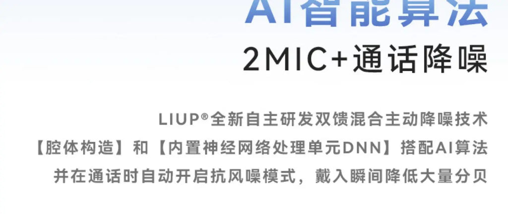 LIUP LP1 Luminous New Headphones Bluetooth Half in Ear Without Sensors Delay AI Active Noise Reduction  Dual Mode Switching Gift