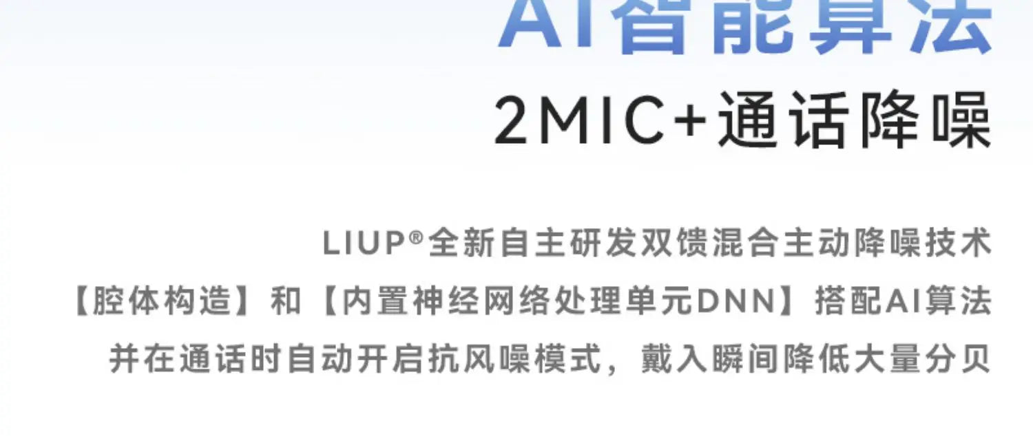 LIUP LP1 Luminous New Headphones Bluetooth Half in Ear Without Sensors Delay AI Active Noise Reduction  Dual Mode Switching Gift