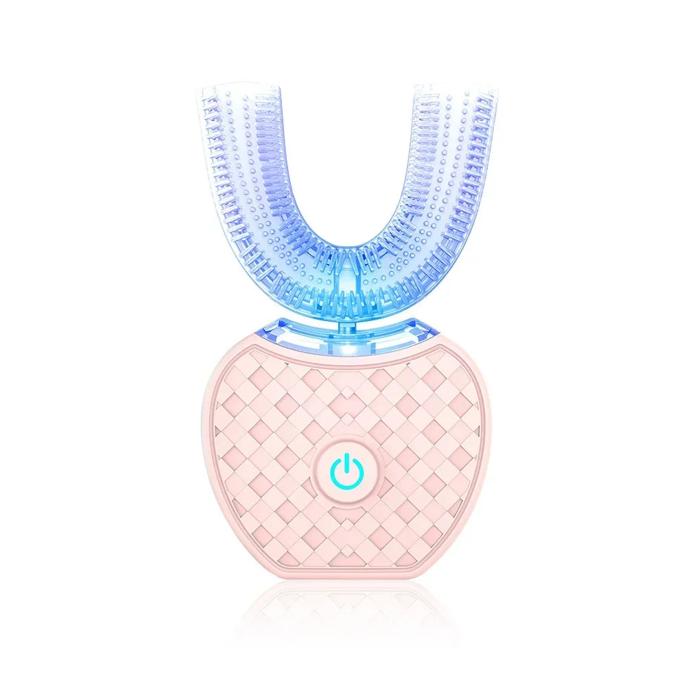 Ultrasonic Toothbrush,U Shape Toothbrush Ultrasonic Teeth Cleaner Teeth Whitening Lamp 360 Adult Electric Automatic Toothbrush