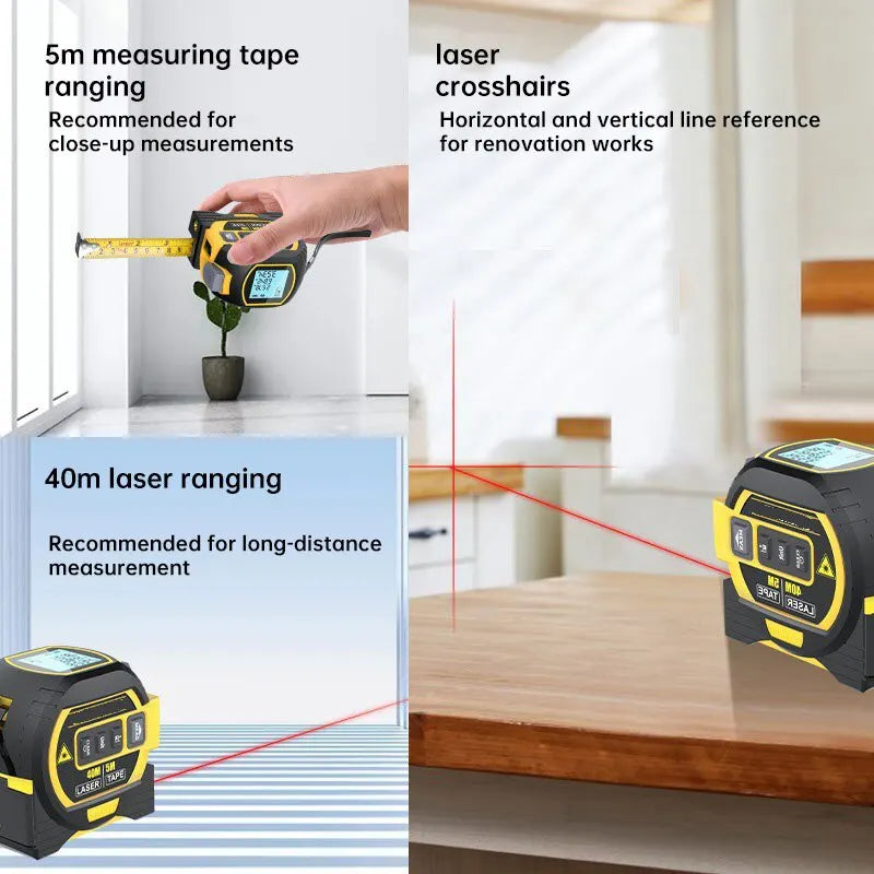 3 In 1 Laser Rangefinder 40 M / 60 M Distance Measurement With Backlit Display Rangefinder Scale Area / Distance Rechargeable
