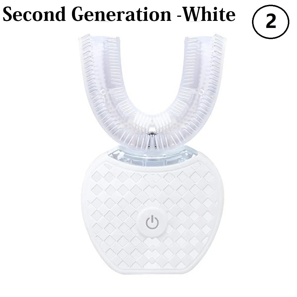 U Shape 360 Degree Automatic Lazy Sonic Electric Toothbrush Cold Blue Light Tooth Whitening Tool Ultrasonic Tooth Cleaner Brush