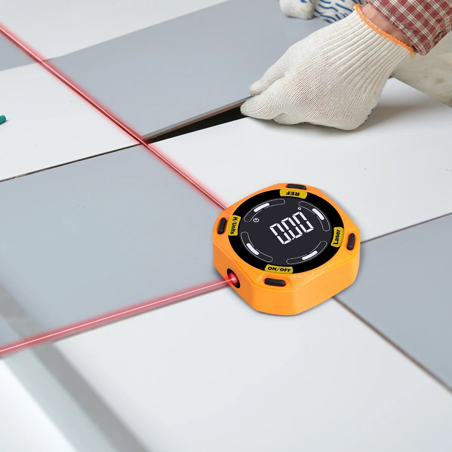 RZ Digital Inclinometer Laser Angle Finder  3-in-1 Line Protractor 4X90 Degree